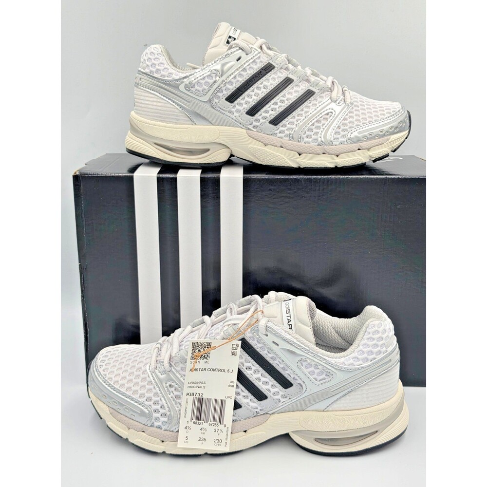 adidas Adistar Control 5 J KI8732 Youth 5Y Women 6.5 White Silver New Box